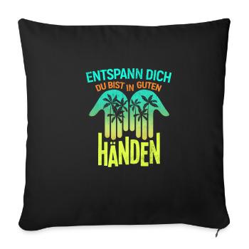 Du bist in guten Händen Physiotherapie - Sofakissenbezug 45 x 45 cm - Schwarz - Vorne