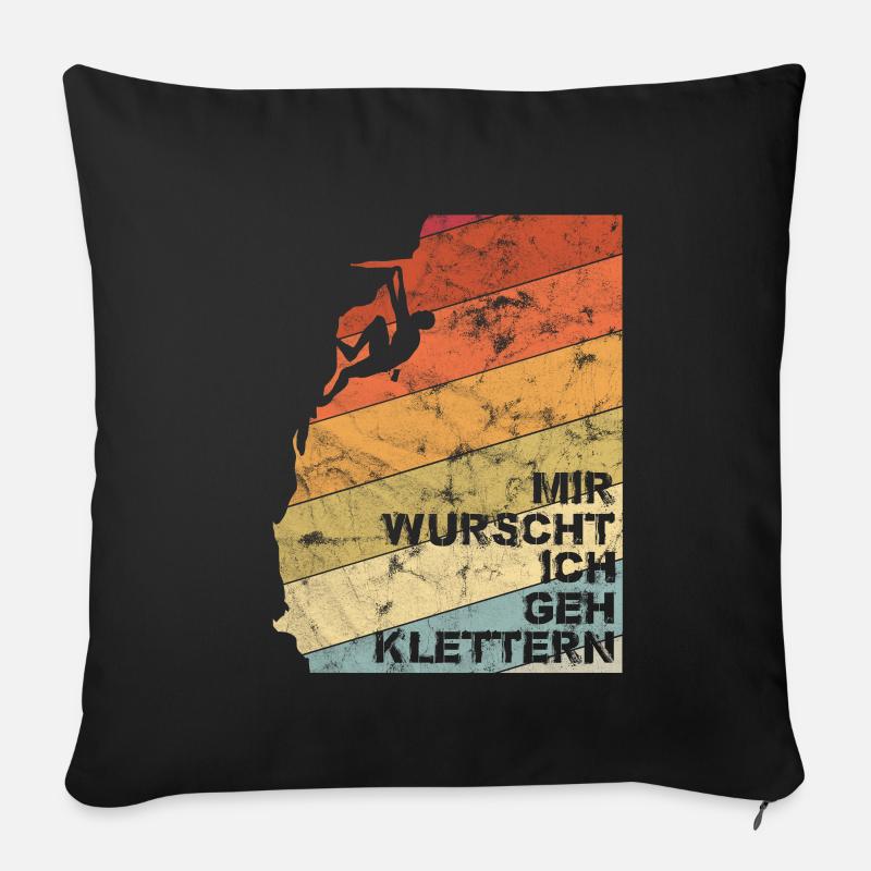 Mir Wurscht Ich geh Klettern Vintage - Sofakissenbezug 45 x 45 cm - Schwarz