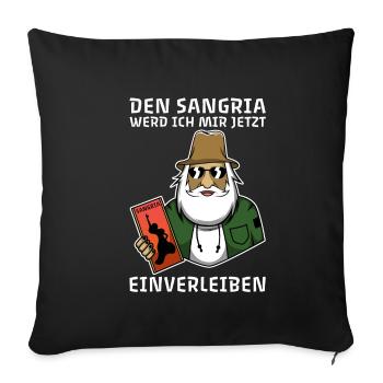 Penny Kapitän Meme – Sangria einverleiben - Sofakissenbezug 45 x 45 cm - Schwarz - Vorne