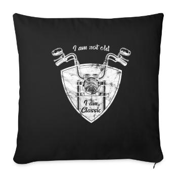 Je ne suis pas vieux, je suis un hachoir de moto classique - Housse de coussin décorative 45 x 45 cm - noir - Devant