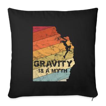 La gravité est un cadeau vintage d'escalade de bloc mythique - Housse de coussin décorative 45 x 45 cm - noir - Devant