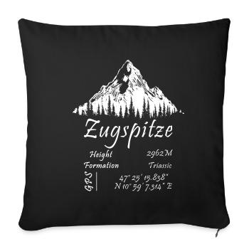 HIKING TO THE ZUGSPITZE MOUNTAINS - Sofa pillowcase 17,3'' x 17,3'' (45 x 45 cm) - black - Front