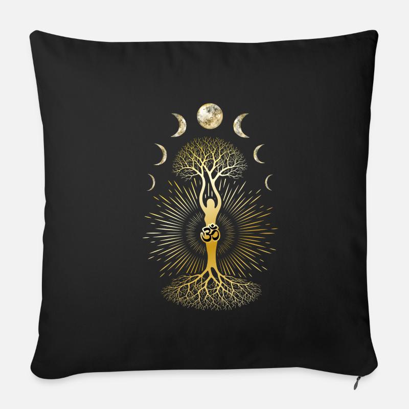 Phase Depression Mondphase Stimmung Yoga Geschenk - Sofakissenbezug 45 x 45 cm - Schwarz