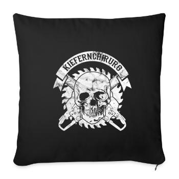 Chirurgien maxillo-facial - Scies à chaîne de bûcheron Forester - Housse de coussin décorative 45 x 45 cm - noir - Devant