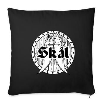 Viking Odin Victory ou Valhalla Norse - Housse de coussin décorative 45 x 45 cm - noir - Devant