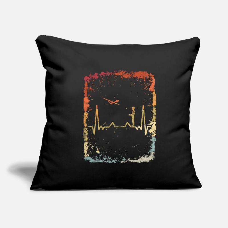 Évolution modèle vol avion aviateur cool rétro Housse de coussin décorative 45 x 45 cm