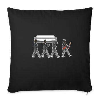 Mème de danse des porteurs de cercueil - Housse de coussin décorative 45 x 45 cm - noir - Devant