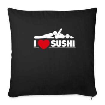 J'adore Sushi Sexy Kinky - Housse de coussin décorative 45 x 45 cm - noir - Devant