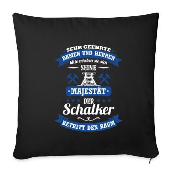 Schalke Spruch für Schalker: Seine Majestät Trikot - Sofakissenbezug 45 x 45 cm - Schwarz - Vorne