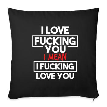 Cadeau d'amour sexy pour le sexe - Housse de coussin décorative 45 x 45 cm - noir - Devant