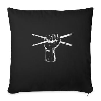 Cadeau de baguettes de batteur - Housse de coussin décorative 45 x 45 cm - noir - Devant