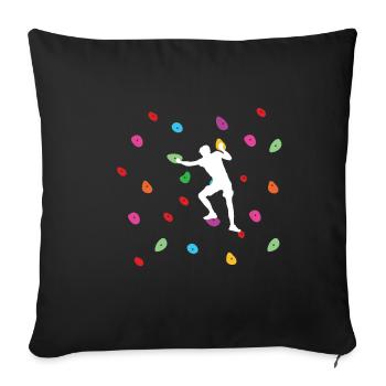 Grimpeurs de bloc - Mur d'escalade coloré - Boulderer - Housse de coussin décorative 45 x 45 cm - noir - Devant