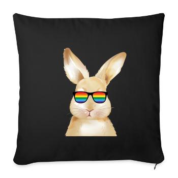 Osterhase Ostern Geschenk - Lustiger Hase Pride - Sofakissenbezug 45 x 45 cm - Schwarz - Vorne