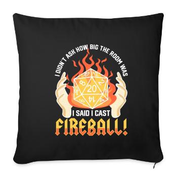 Gamer boule de feu sarcasmes cadeau - Housse de coussin décorative 45 x 45 cm - noir - Devant