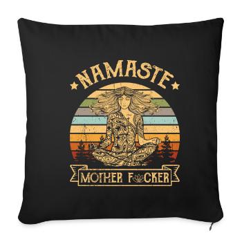 Namaste Yoga Mother - Housse de coussin décorative 45 x 45 cm - noir - Devant