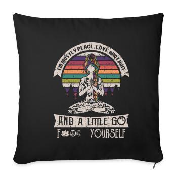 I’m Mostly Peace Love And Light Yoga Tattooed - Housse de coussin décorative 45 x 45 cm - noir - Devant