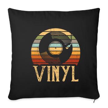 Vintage Vinyl Record Record Record Player Gift - Sofa pillowcase 17,3'' x 17,3'' (45 x 45 cm) - black - Front