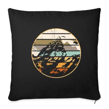 Vintage Mountains Hiking Mountaineering Mountain Lovers Ge - Sofa pillowcase 17,3'' x 17,3'' (45 x 45 cm) - black - Front