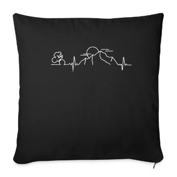vélo Montagnes Soleil Idée cadeau - Housse de coussin décorative 45 x 45 cm - noir - Devant