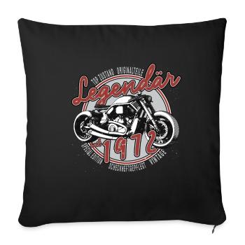 Legendär seit 1972 49. Geburtstag Biker, Motorrad - Sofakissenbezug 45 x 45 cm - Schwarz - Vorne