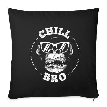 Chill Bro - Cooler Affe mit Sonnebrille Geschenkid - Sofakissenbezug 45 x 45 cm - Schwarz - Vorne