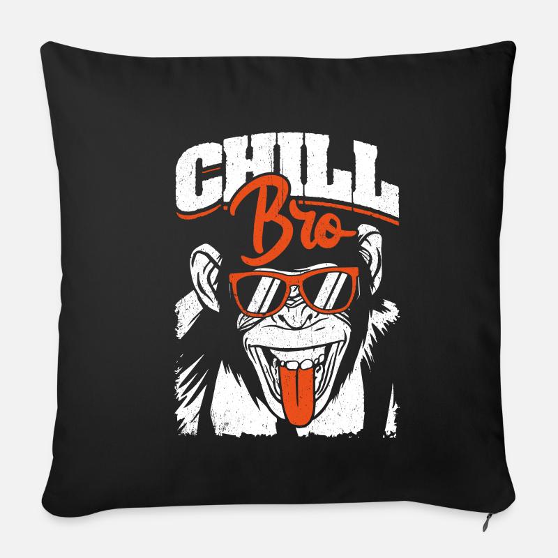 Chill Bro - Cooler Affe mit Sonnebrille - Sofakissenbezug 45 x 45 cm - Schwarz