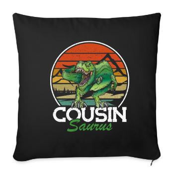 Cousin-Saurus T Rex Dinosaurier Cousin Saurus Jung - Sofakissenbezug 45 x 45 cm - Schwarz - Vorne
