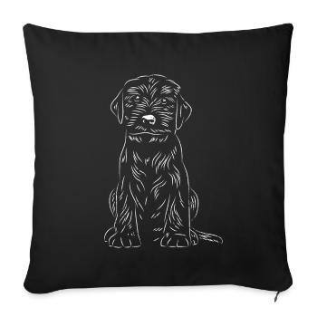 Riesenschnauzer Giant Schnauzer Vintage Retro Hund - Sofakissenbezug 45 x 45 cm - Schwarz - Vorne