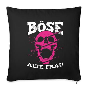 Böse Alte Frau - Sofakissenbezug 45 x 45 cm - Schwarz - Vorne