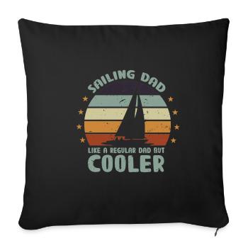Sail Papa Sailing Gift for Father Sailing Dad - Sofa pillowcase 17,3'' x 17,3'' (45 x 45 cm) - black - Front