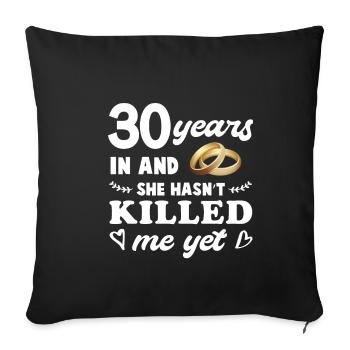 Wedding Anniversary Pearls Wedding Gift 30 Years - Sofa pillowcase 17,3'' x 17,3'' (45 x 45 cm) - black - Front