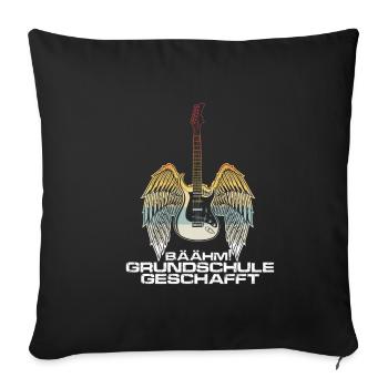 BÄÄHM GRUNDSCHULE GESCHAFFT Schulabschluss - Sofakissenbezug 45 x 45 cm - Schwarz - Vorne
