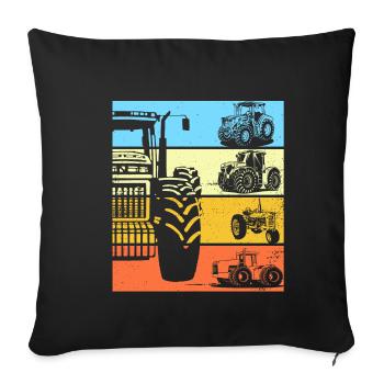 Traktor Retro Traktor Vintage Traktor Geschenk - Sofakissenbezug 45 x 45 cm - Schwarz - Vorne
