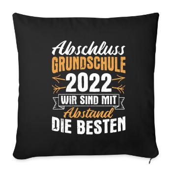Abschluss Grundschule 2023 mit Abstand die Besten - Sofakissenbezug 45 x 45 cm - Schwarz - Vorne