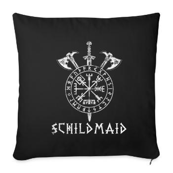 Schildmaid Kriegerin Lagertha Vikinger Wikinger Ge - Sofakissenbezug 45 x 45 cm - Schwarz - Vorne