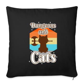 Donjons et chats - Housse de coussin décorative 45 x 45 cm - noir - Devant