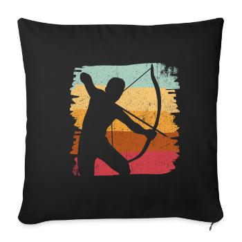 Bogenschütze Bogenschießen Bogensport - Sofakissenbezug 45 x 45 cm - Schwarz - Vorne