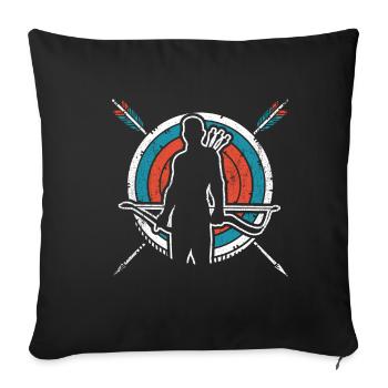 Bogenschütze Bogenschießen Zielscheibe Bogensport - Sofakissenbezug 45 x 45 cm - Schwarz - Vorne