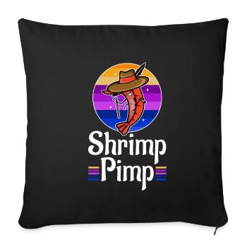 Proxénète aux crevettes - Housse de coussin décorative 45 x 45 cm - noir - Devant