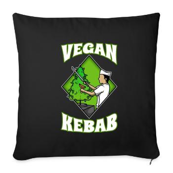 Vegan Kebab Weed - Sofakissenbezug 45 x 45 cm - Schwarz - Vorne