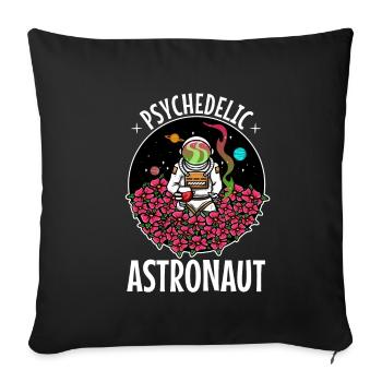 Astronaute psychédélique - Housse de coussin décorative 45 x 45 cm - noir - Devant