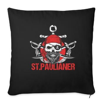 St. Paulaner Hamburg Fan St Pauli Fußball Trikot - Sofakissenbezug 45 x 45 cm - Schwarz - Vorne