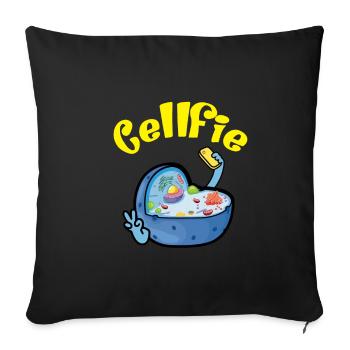 Cellfie Zelle Biologie Witz Selfie Biologen - Sofakissenbezug 45 x 45 cm - Schwarz - Vorne