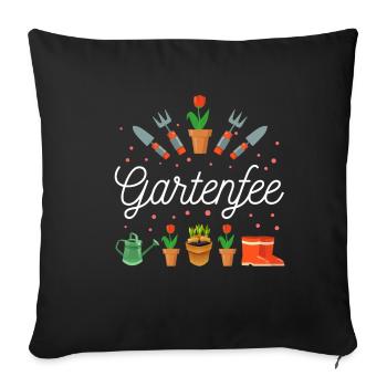 Gartenfee Gärtnerin Kleingarten Gartenprinzessin G - Sofakissenbezug 45 x 45 cm - Schwarz - Vorne
