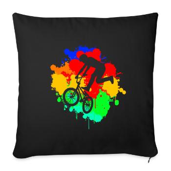 BMX cooles Retro Fan Geschenk Motiv für Junge Mädc - Sofakissenbezug 45 x 45 cm - Schwarz - Vorne