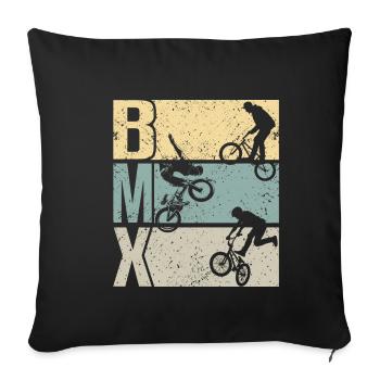 BMX cooles Retro Fan Geschenk Motiv für Junge Mädc - Sofakissenbezug 45 x 45 cm - Schwarz - Vorne