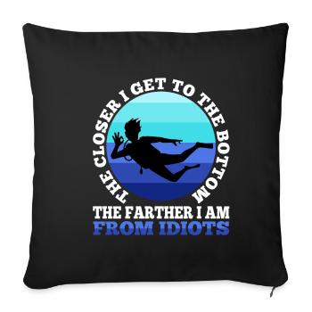 The closer i get to the bottom the farther i am fr - Sofa pillowcase 17,3'' x 17,3'' (45 x 45 cm) - black - Front