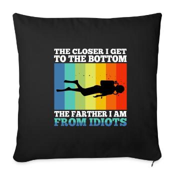 The closer i get to the bottom the farther i am fr - Sofa pillowcase 17,3'' x 17,3'' (45 x 45 cm) - black - Front