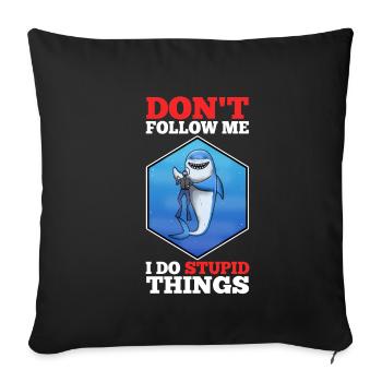 Don't follow me i do stupid things, Skuba Diving - Sofa pillowcase 17,3'' x 17,3'' (45 x 45 cm) - black - Front