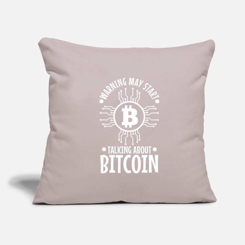 Warning may start talking about bitcoin Sofa pillowcase 17,3'' x 17,3'' (45 x 45 cm)